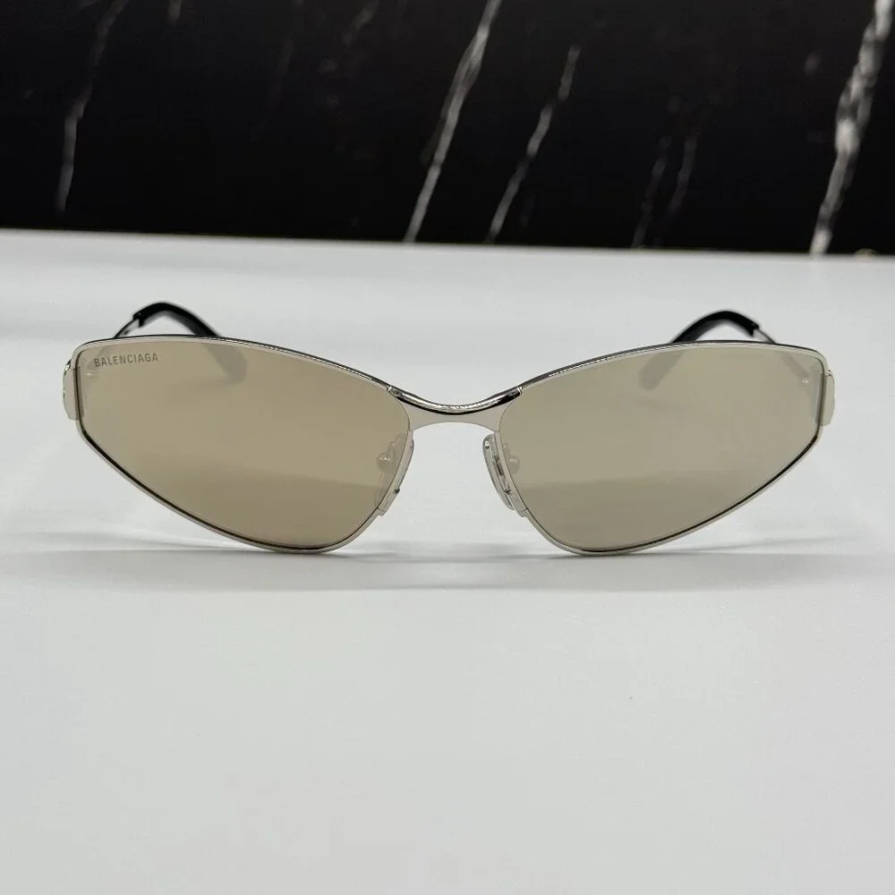 NEW BALENCIAGA SUNGLASSES SILVER UNISEX EYEWEAR BALENCIAGA BB0335S 006